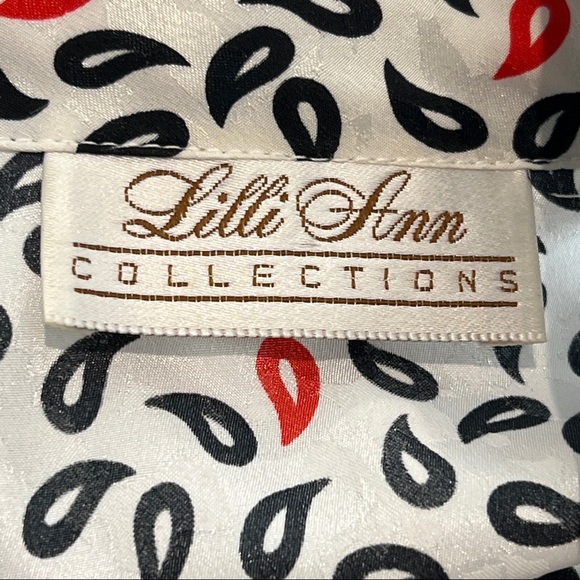 Lilli Anne Collections vintage tear drop pattern button down 80’s blouse - Picture 5 of 9